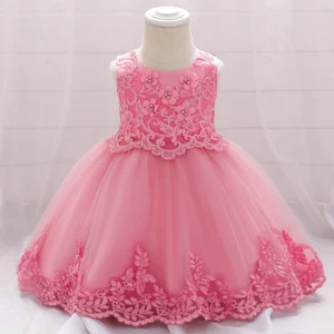 Kids Flower Princess Baptism Party Dress