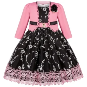 Girls Sleeveless 2 Piece Princess Jacket Suit