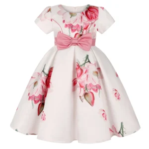 Child Bow Print Princess Catwalk Dress