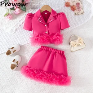 Blazer Coat and Mesh Lace Skirt 2pcs   Sets