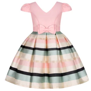 Hot new children's striped dress with bow