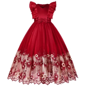 Children's  Large Lace Embroidery Princess  Dress
