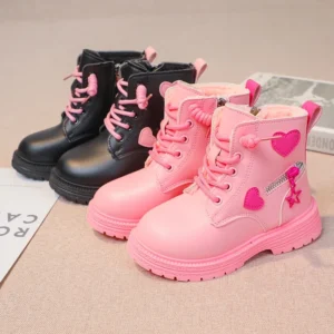 Girls Fashion Rubber Boots Cotton Soft Sole
